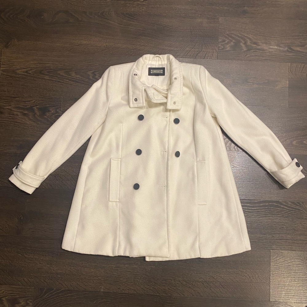 Cream Double-Breasted Coat